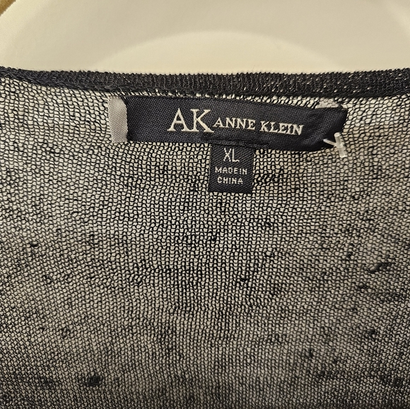 NWOT - Sheer Linen Blend Anne Klein Black Cardigan - Size XL - Picture 3 of 6